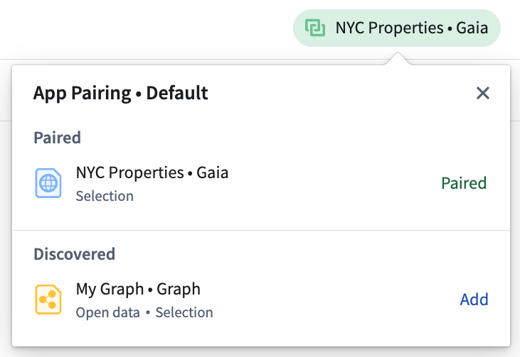 App pairing widget gaia is paired in card
