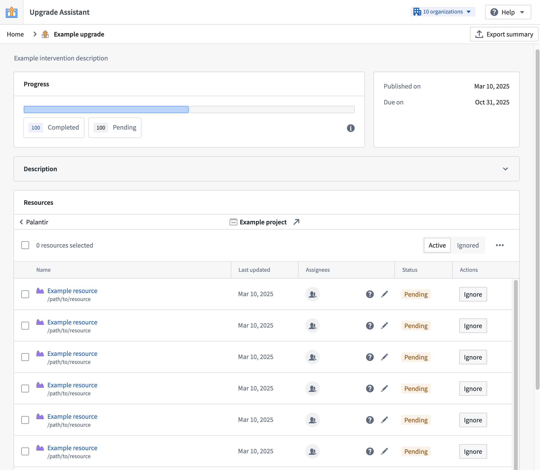 New admin view of an example intervention.