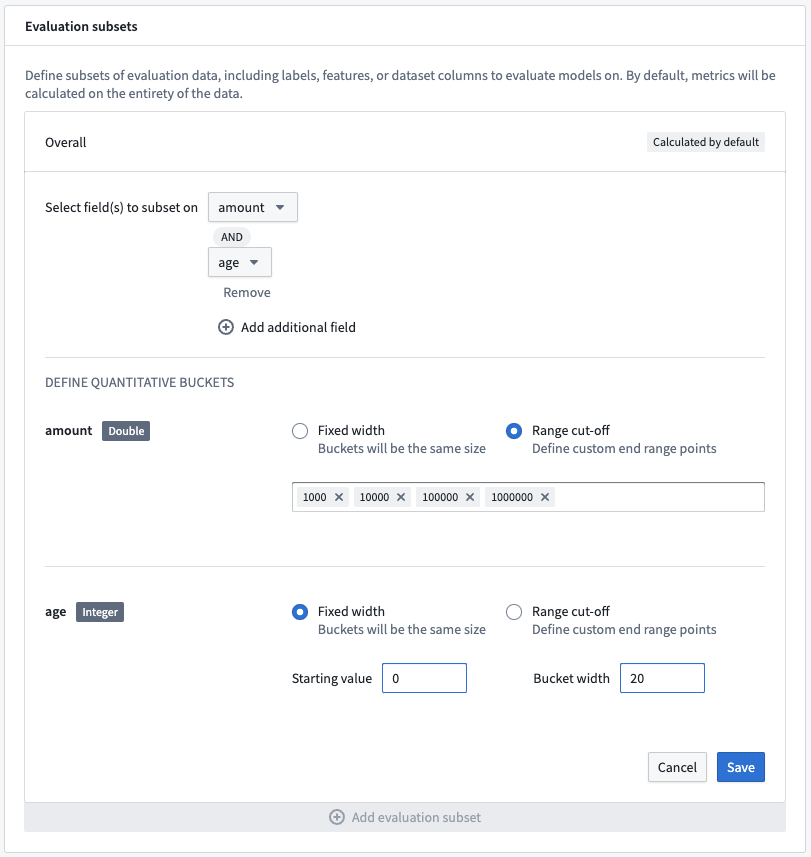 Add evaluation subset