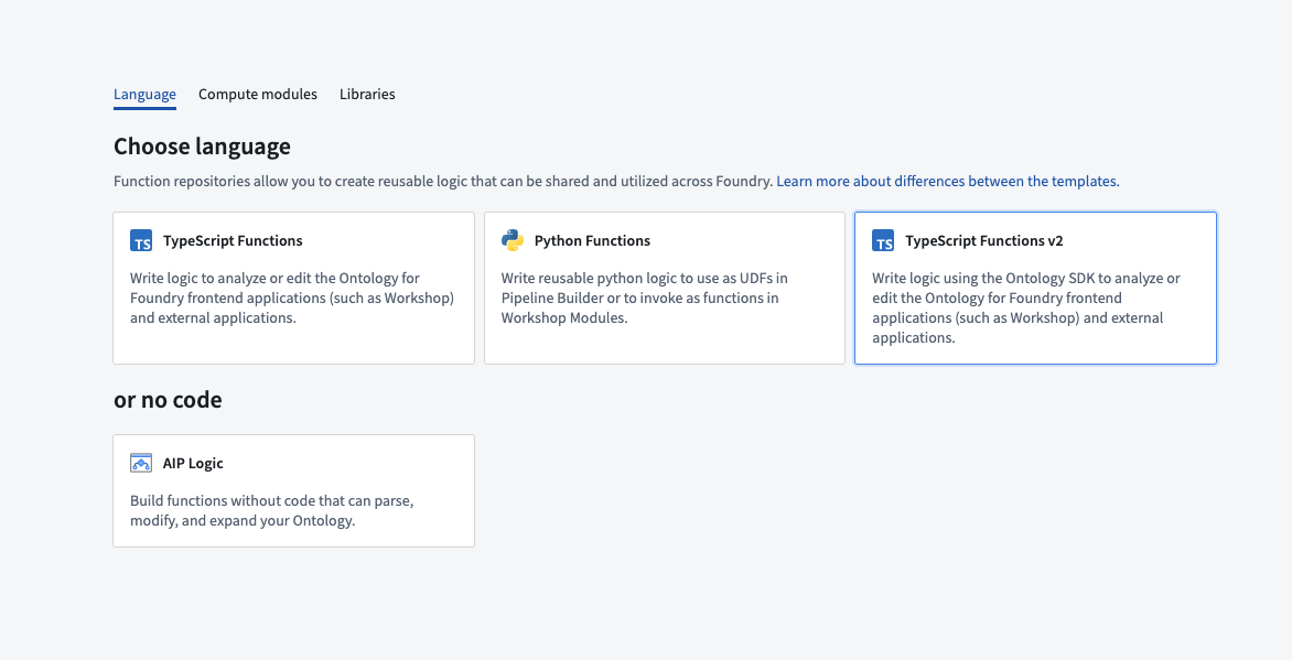 Create a TypeScript v2 function code repository.