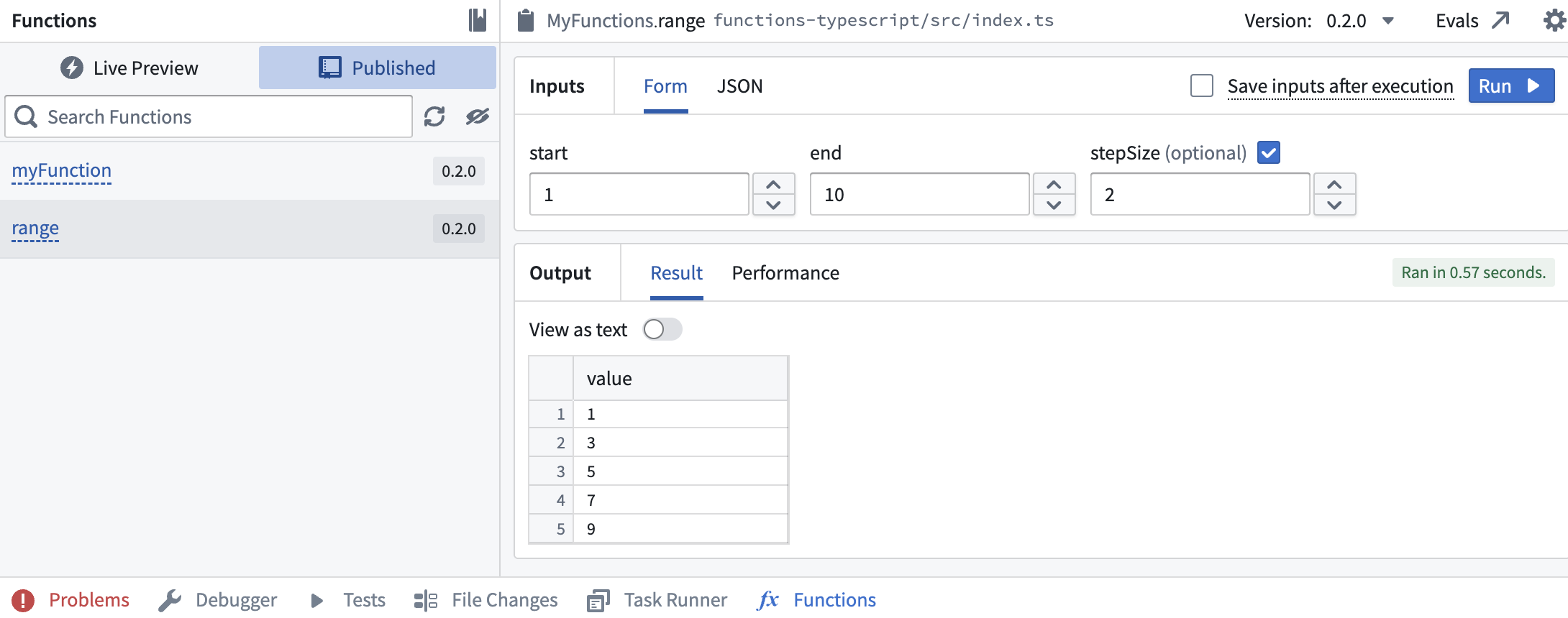Run the new function in the functions helper.