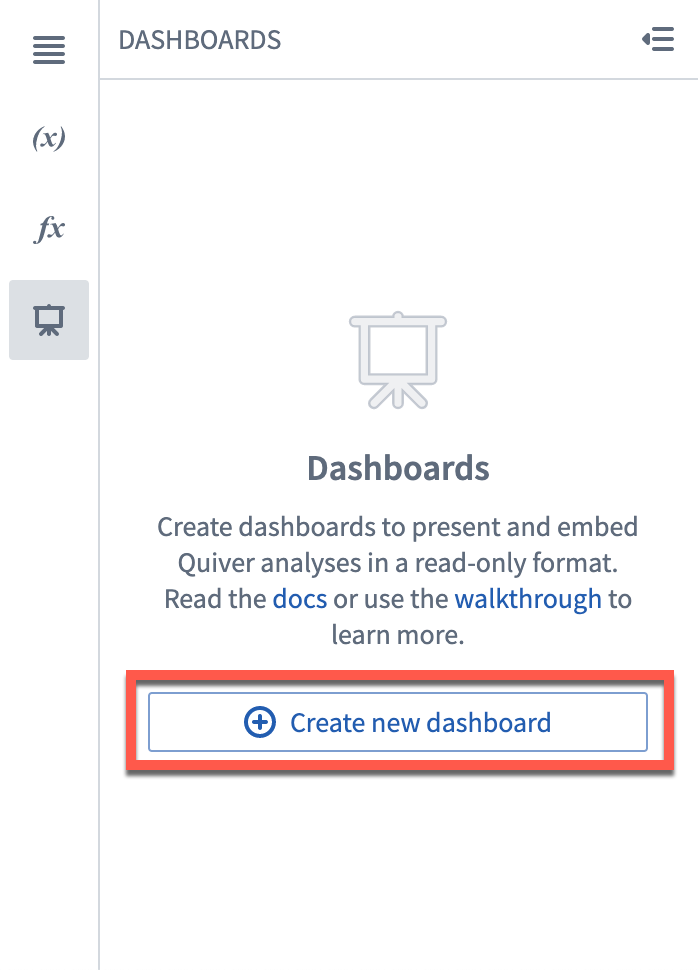 create new dashboard