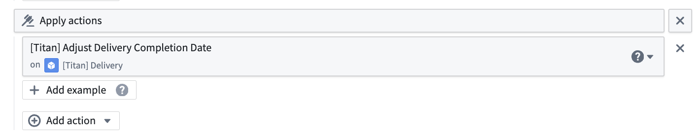 Apply "Adjust delivery completion date" action on "[Titan] Delivery".