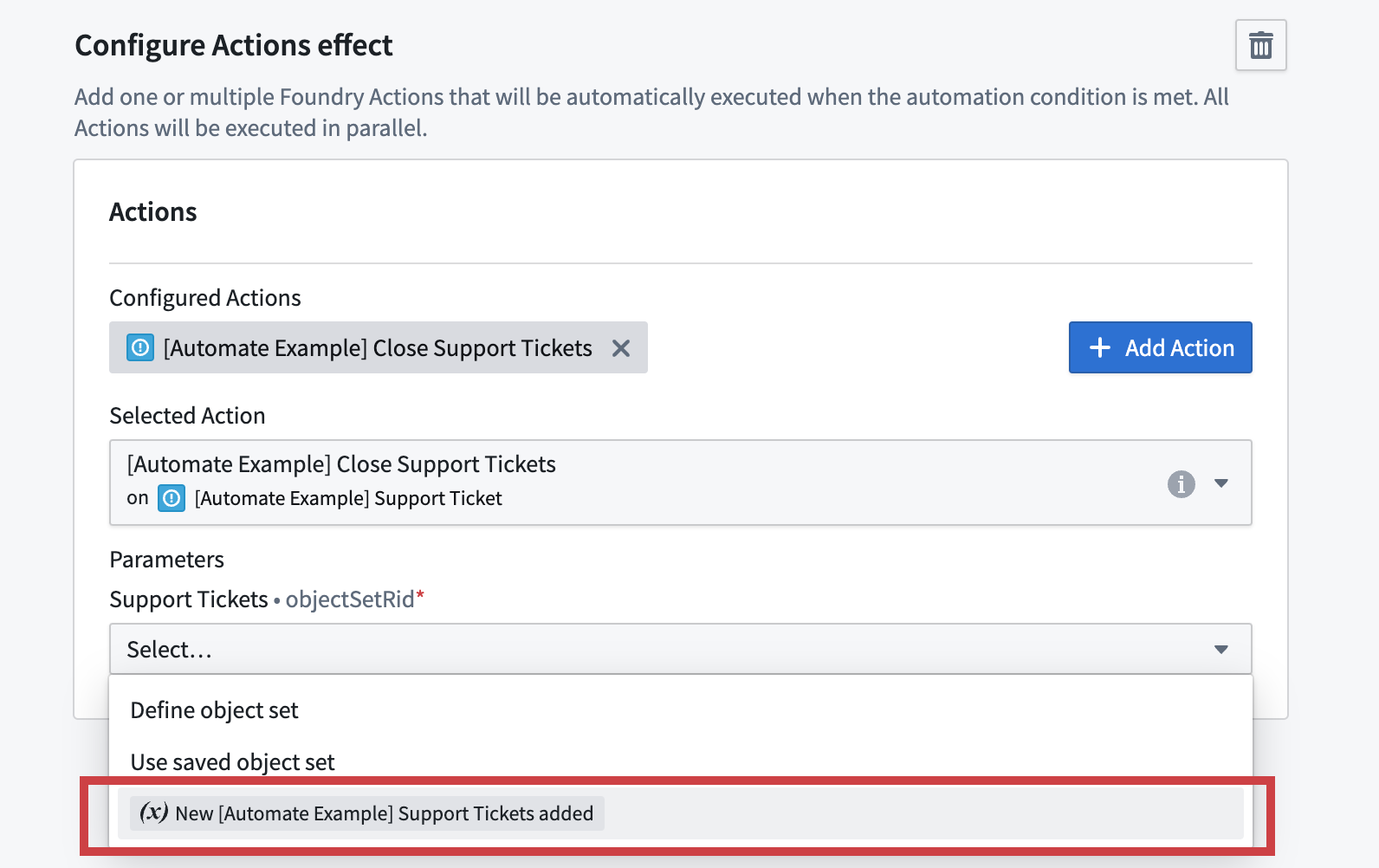Action effect using effect input