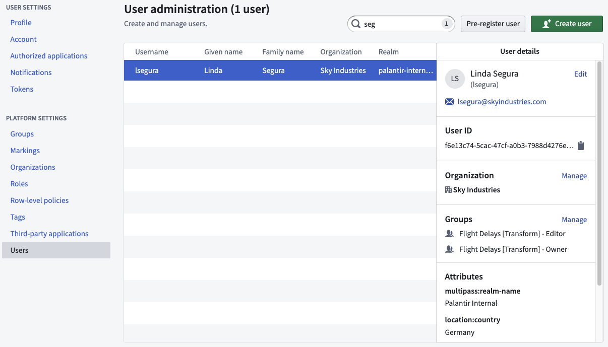 Manage users