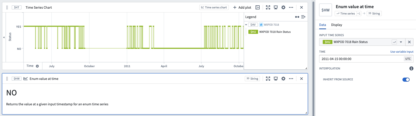 Enum value at time example