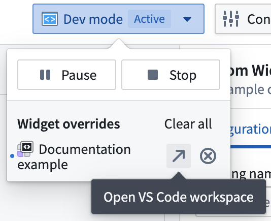 Dev mode is enabled and using a development server in VS Code Workspaces.