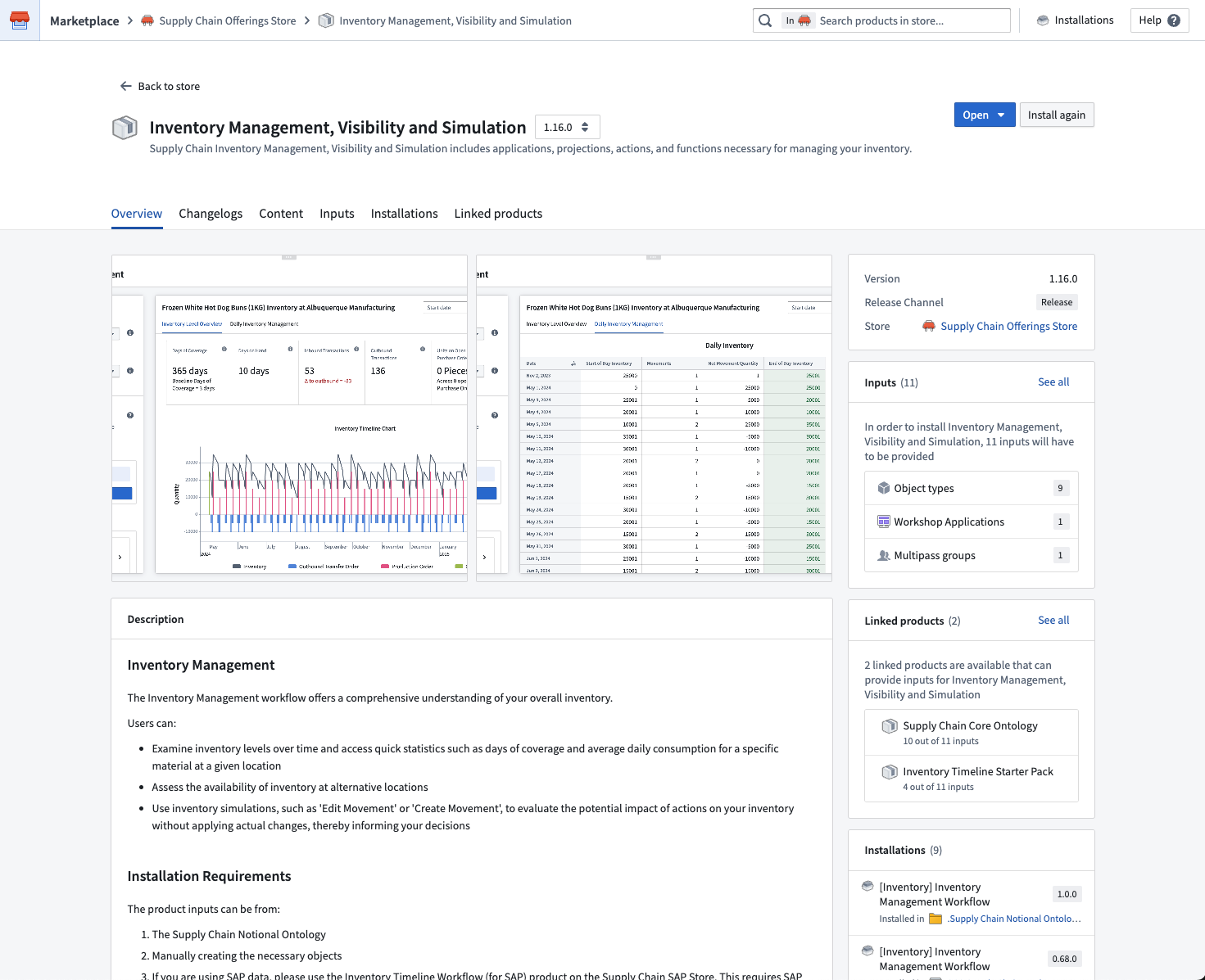 product page