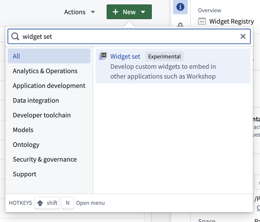 Create a new widget set.