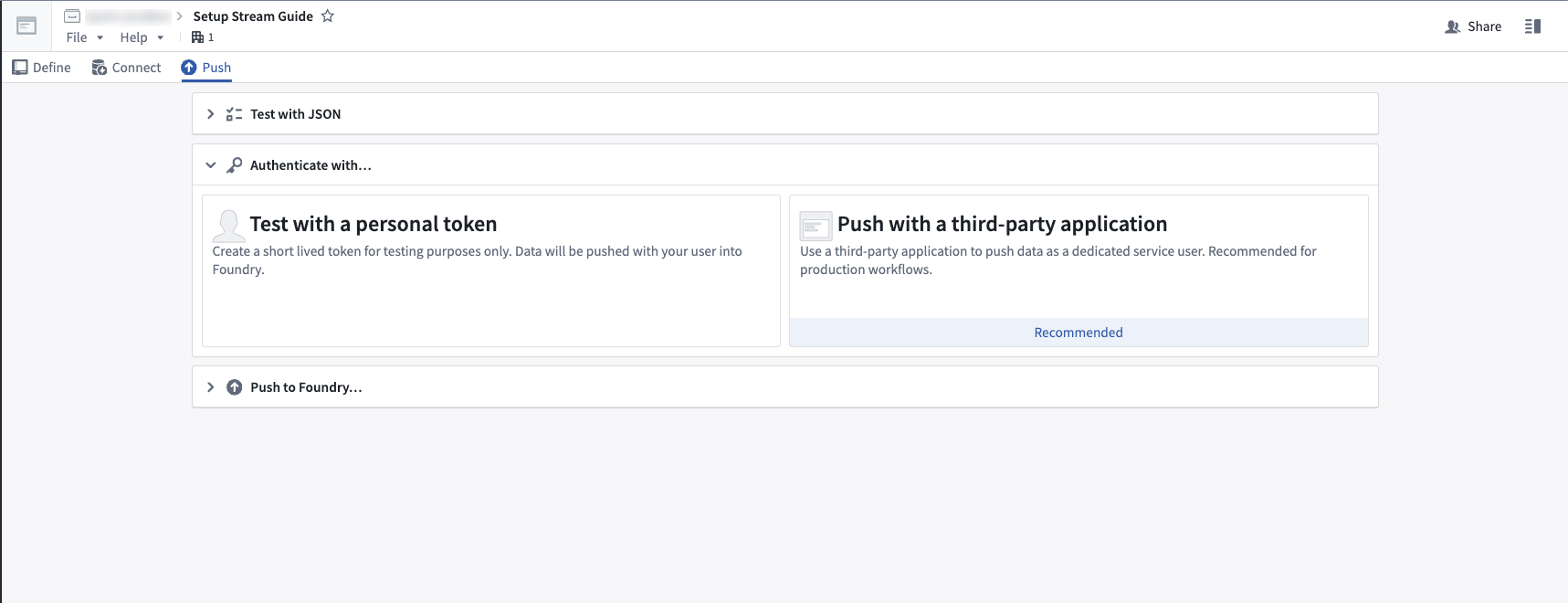 Stream push options