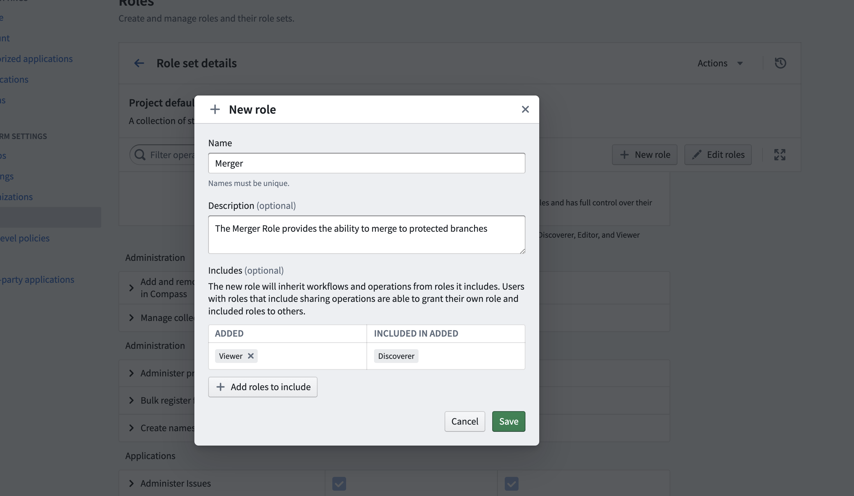 Create custom role