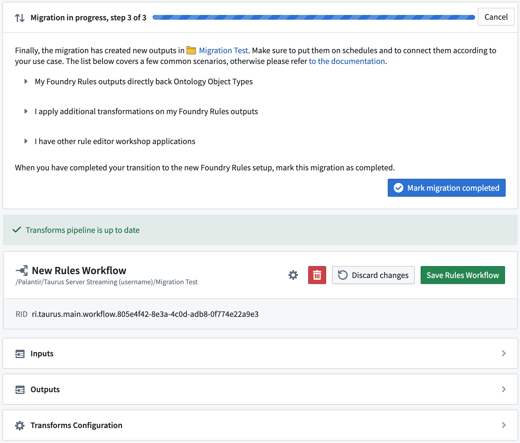Foundry Rules upgrade wizard