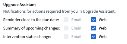 Unsubscribe interface for notifications