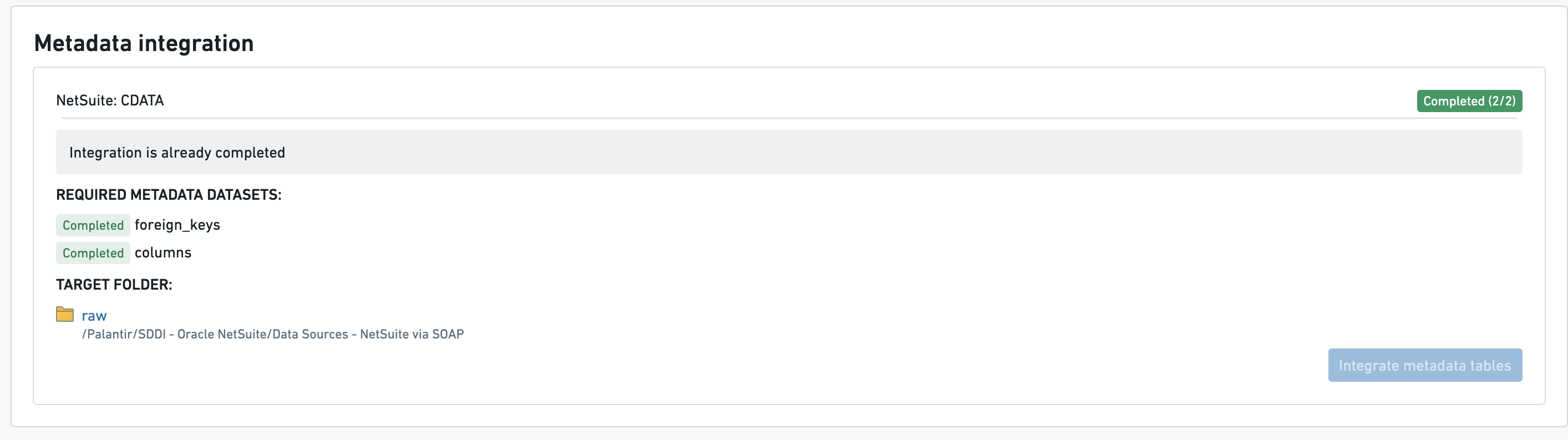 Metadata ingestion