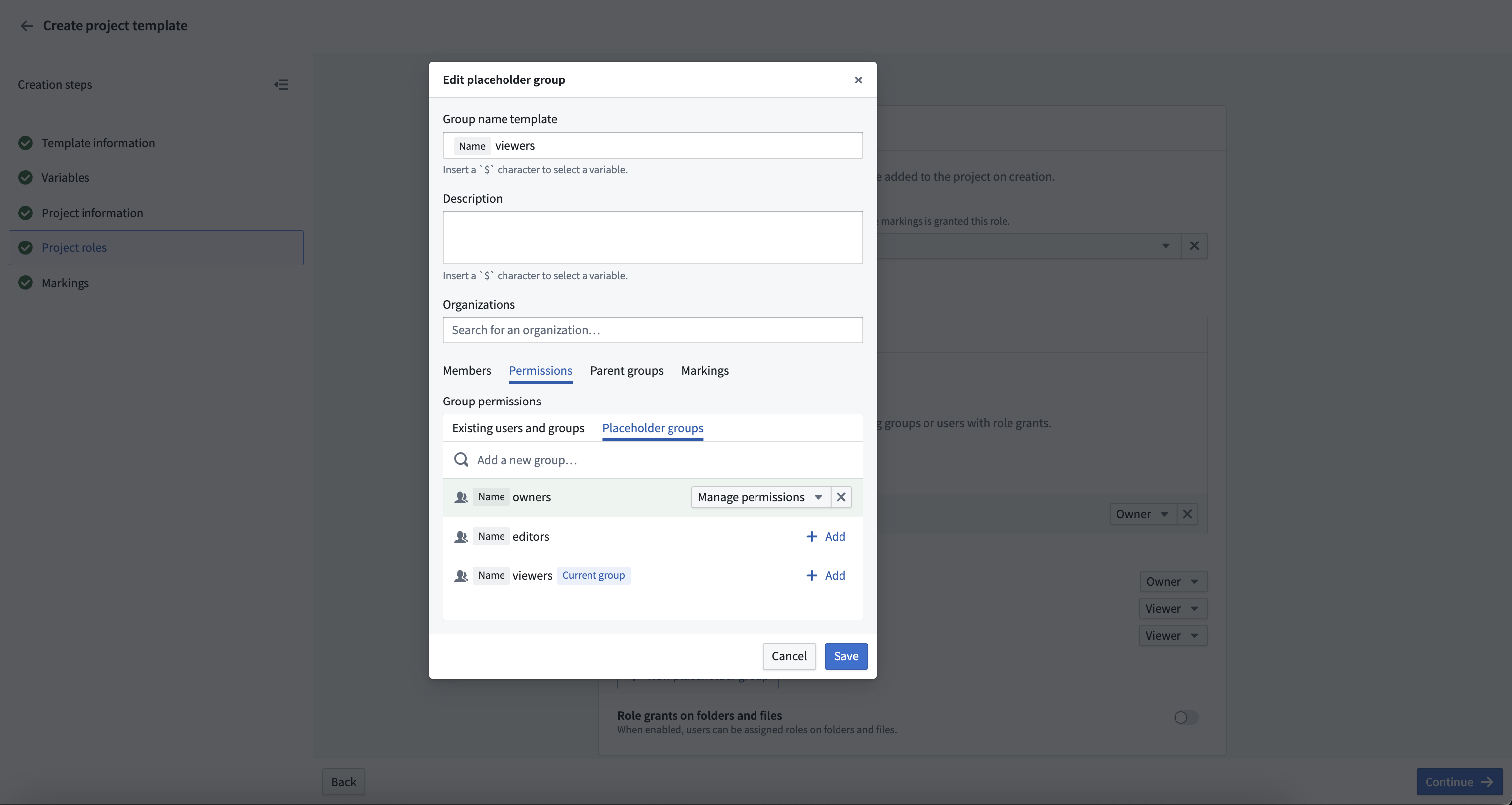 New groups, with the option to manage other new groups.