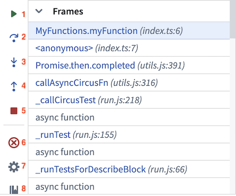 Debugger controls.