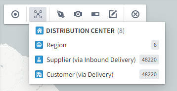 Search Around menu with link merged objects.