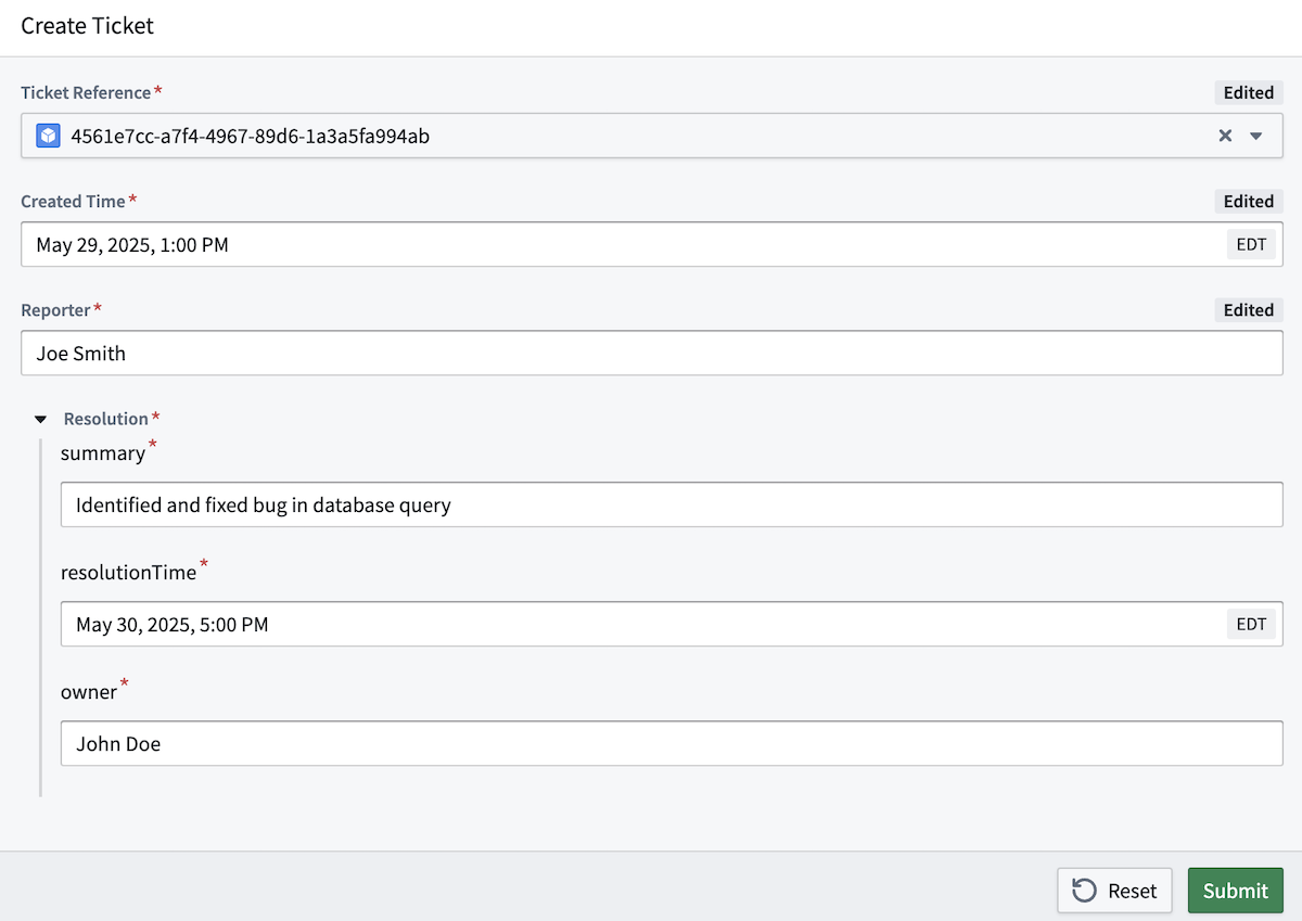 Default values applied for struct parameter fields.