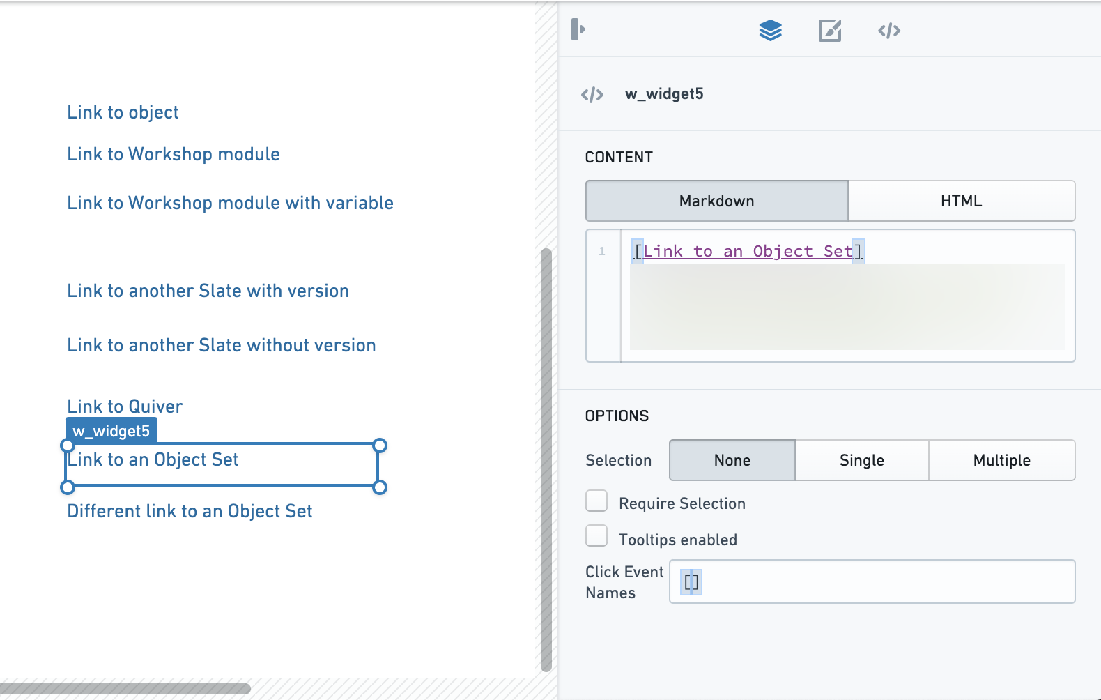 Navigation Object Explorer Slate input