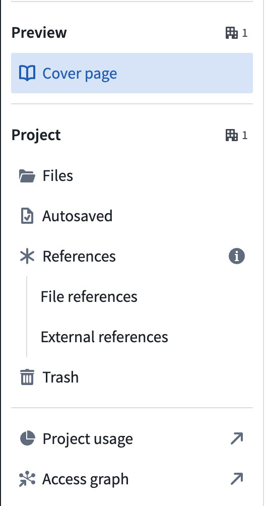 Project navigation sidebar.