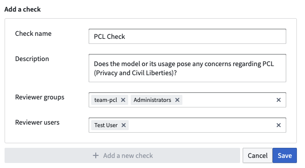 Add a check panel