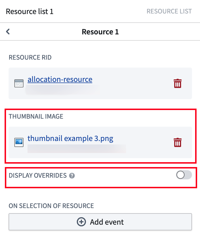 The configuration for display overrides for an item on static list