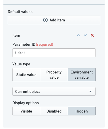 Configure the action form