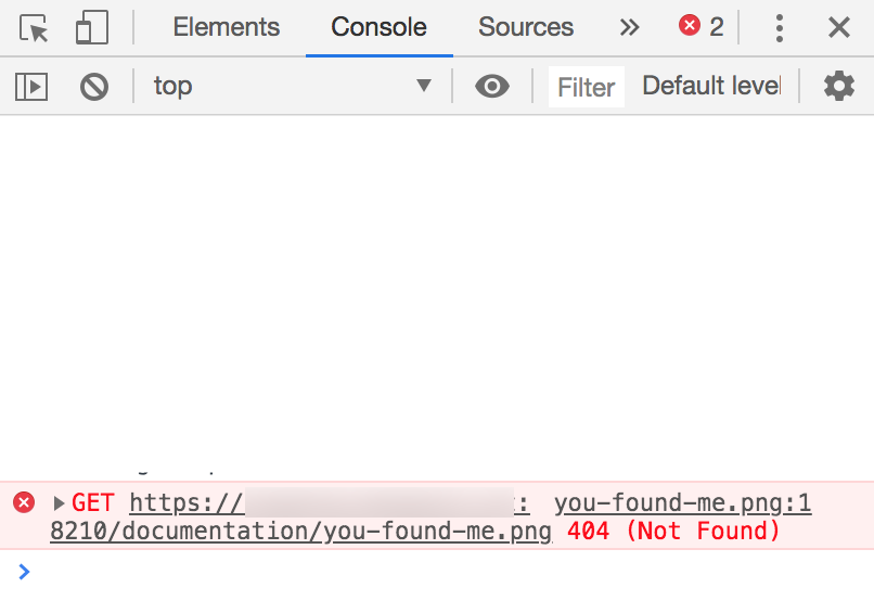 Screenshot showing DevTools console error