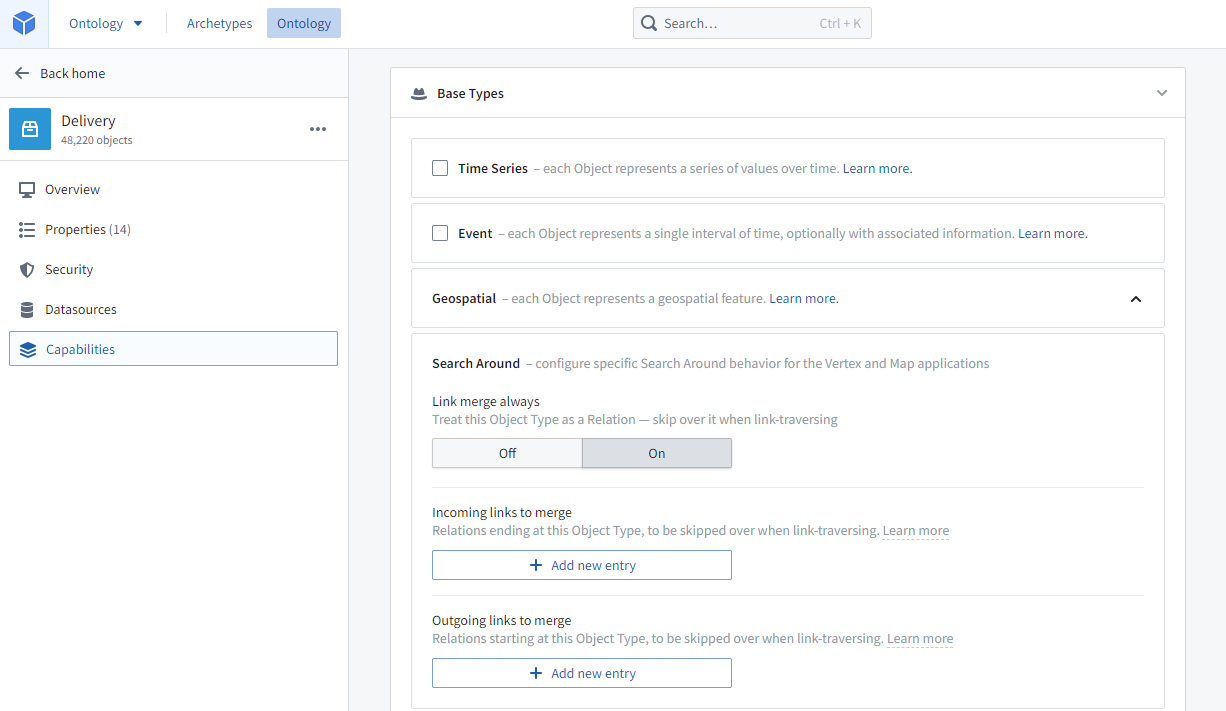 Link merge configuration in Ontology Manager.