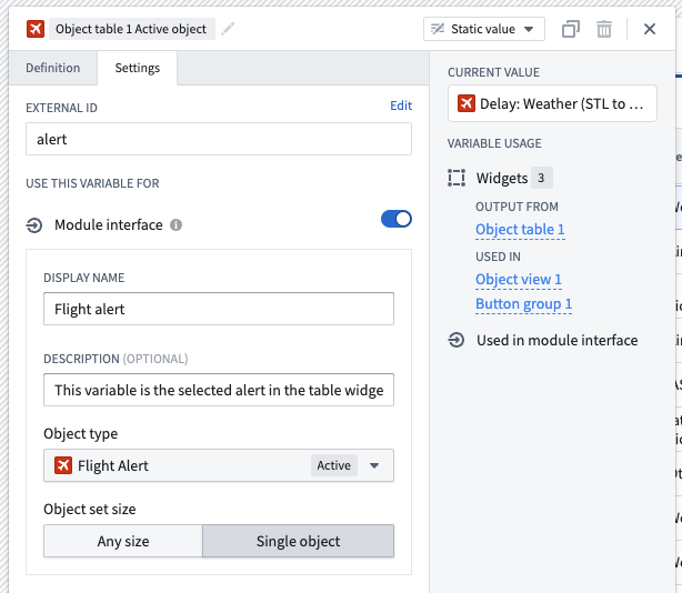 Module interface configuration