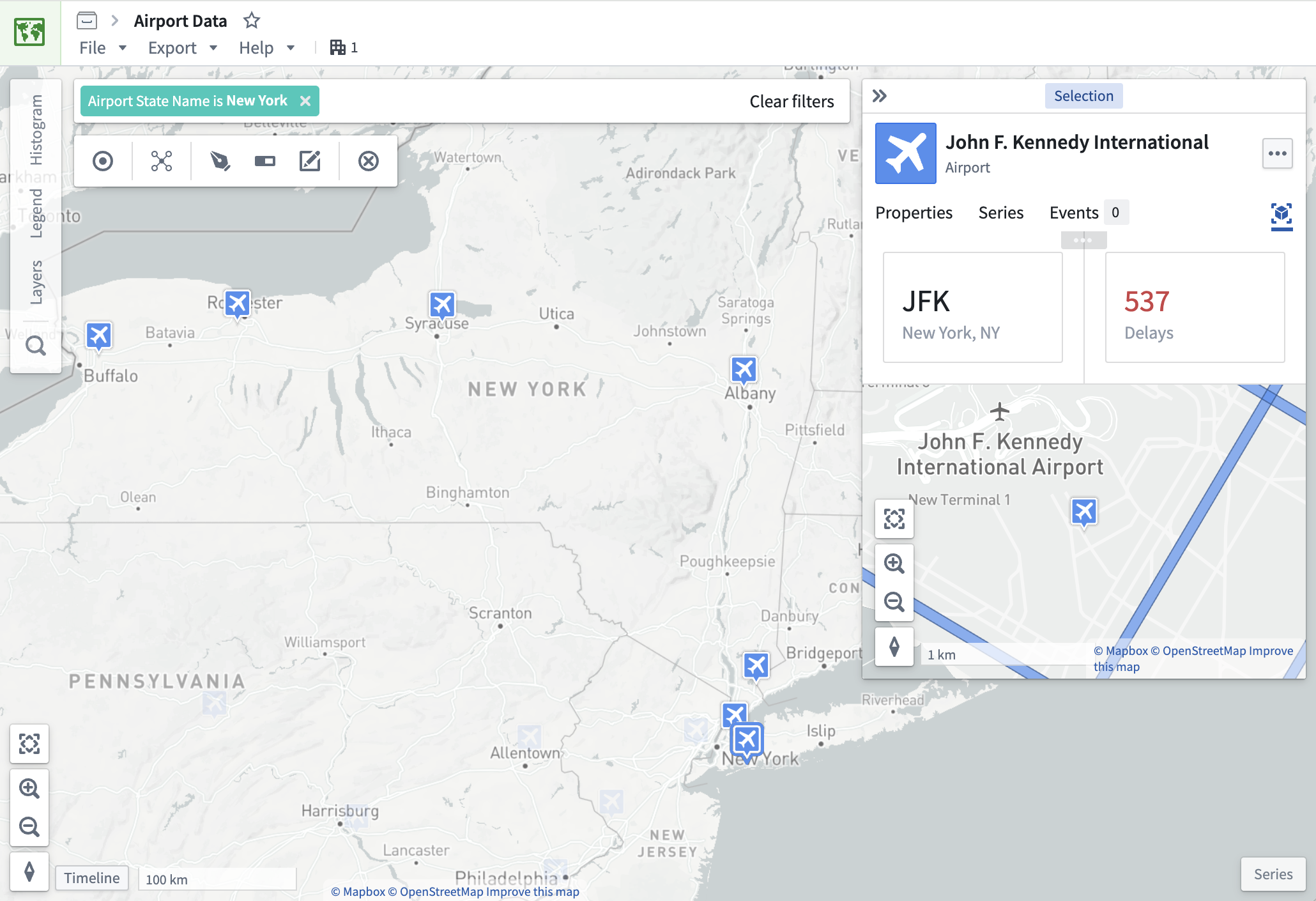 Panel object view embedded in Maps.