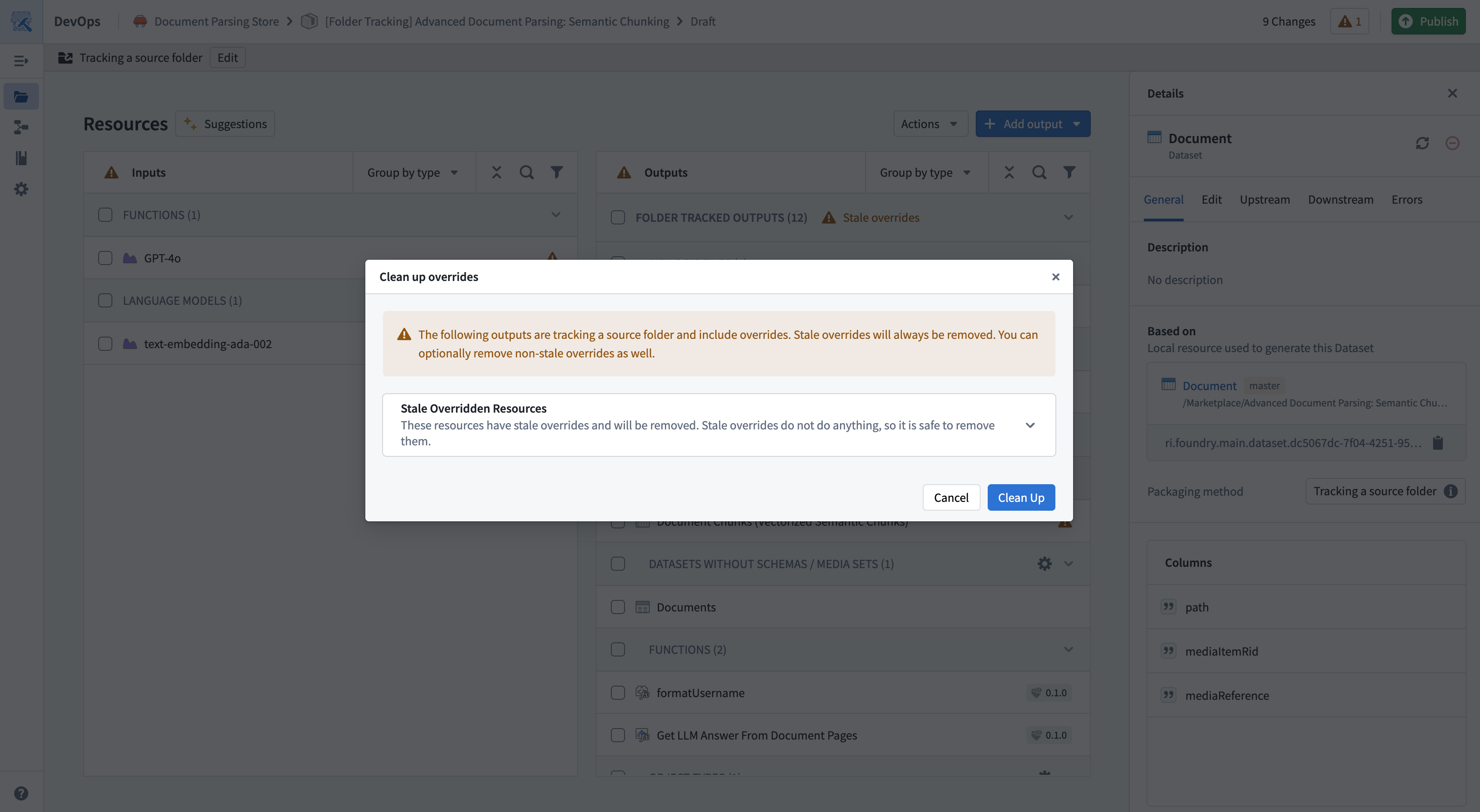 The stale overrides modal allows users to clean up unnecessary overrides.