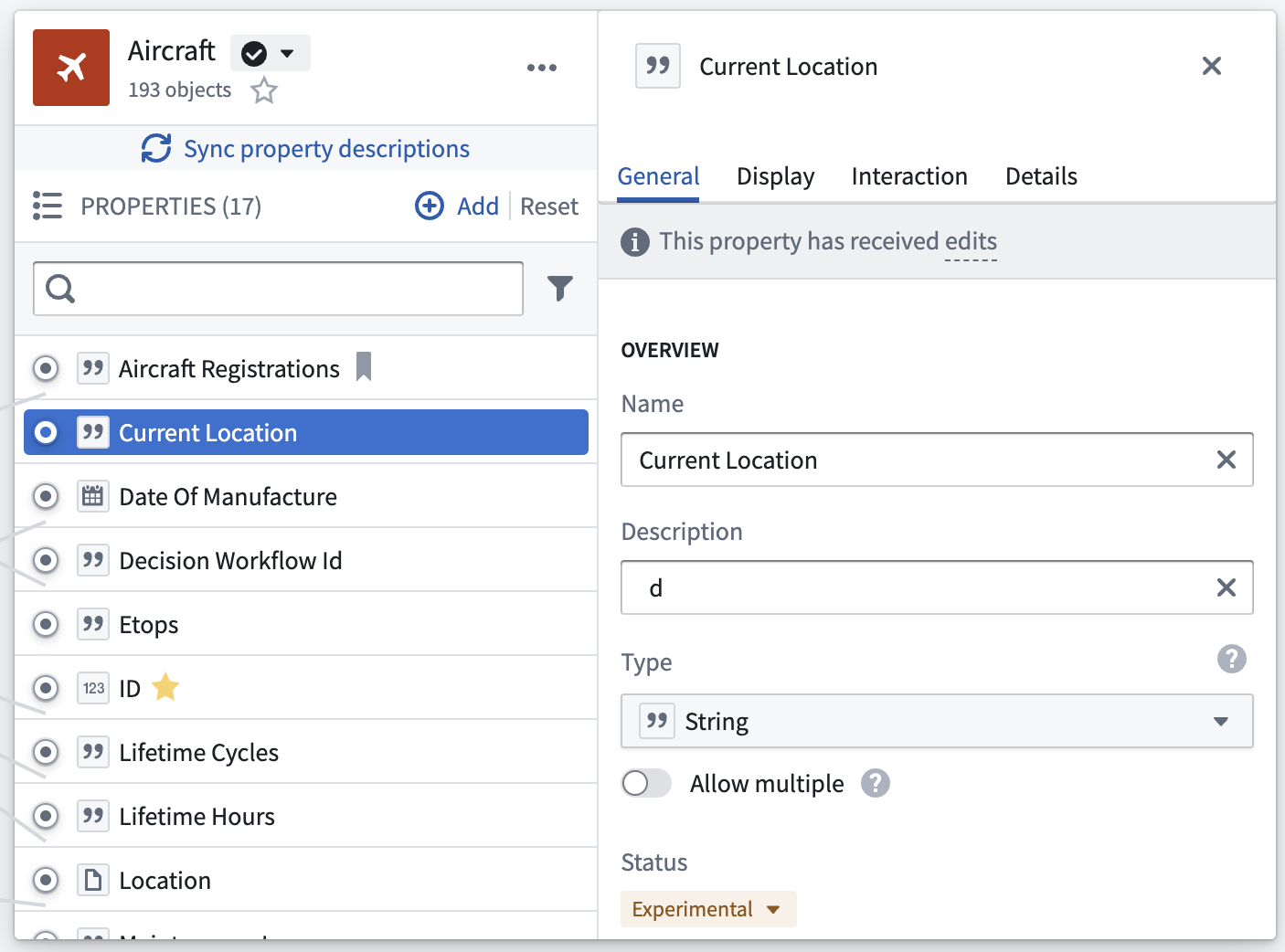 Edit property metadata