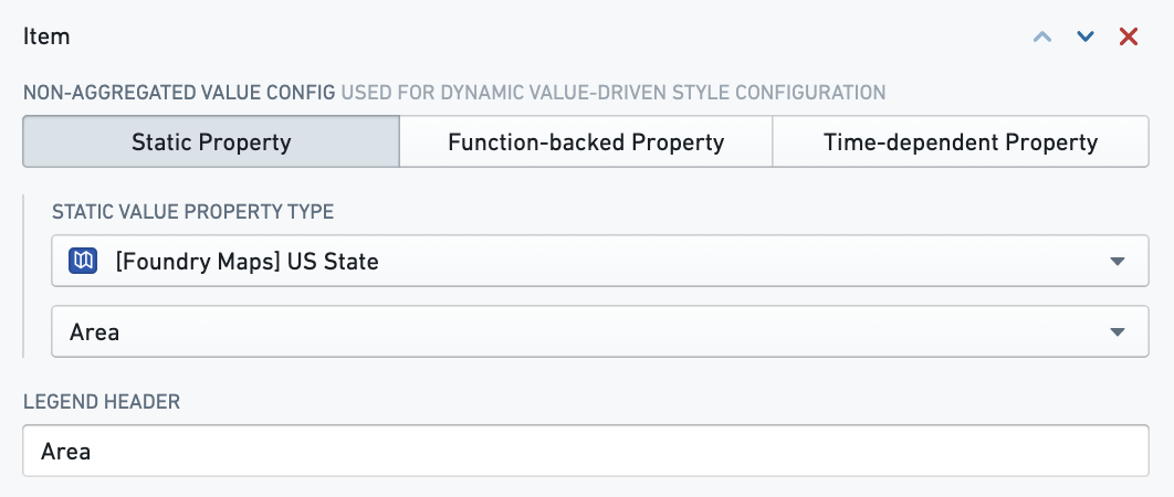 Non-aggregated value series configuration.