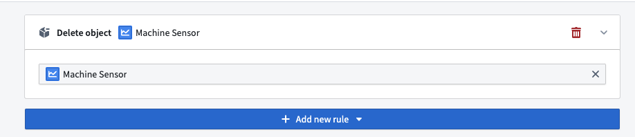 An example of a Delete object Action type.