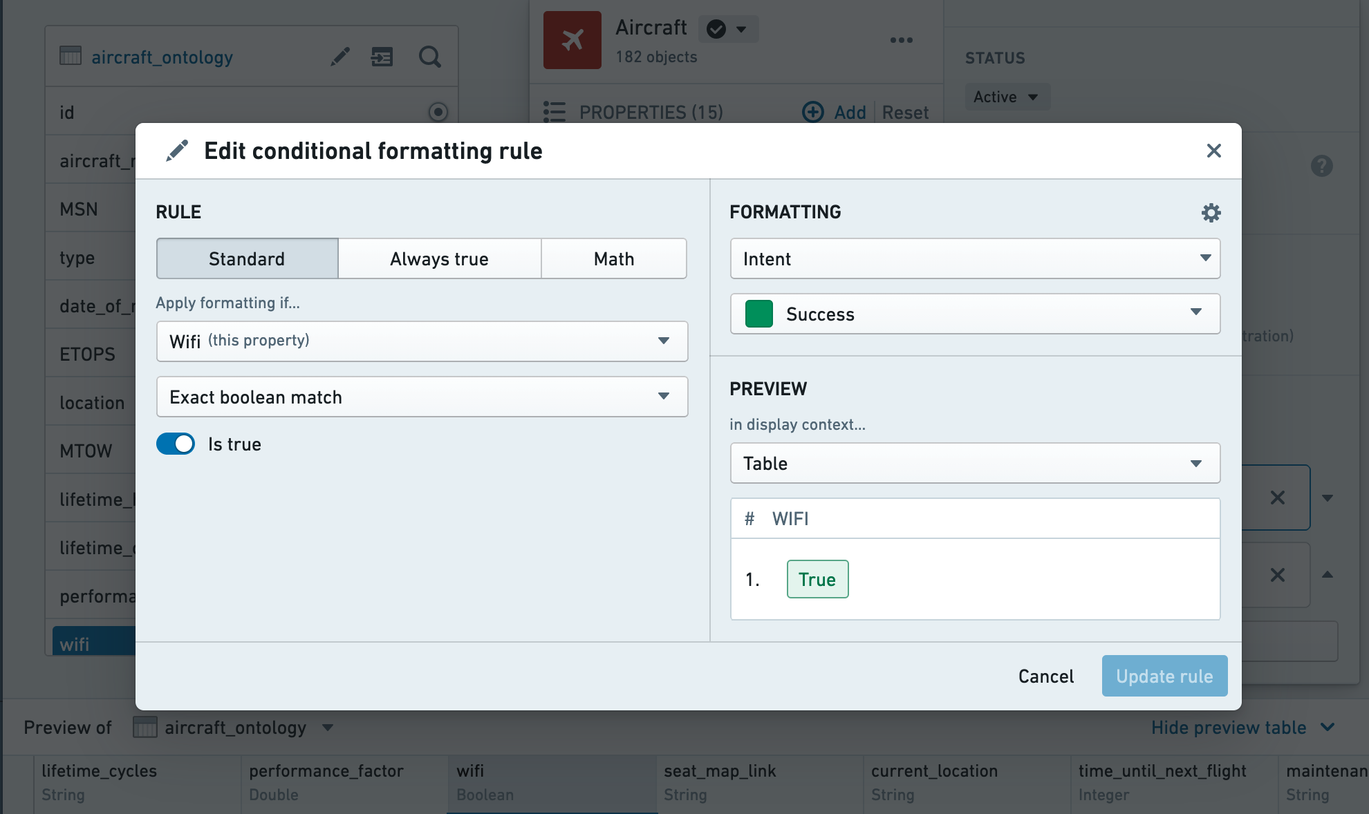Modifying a rule