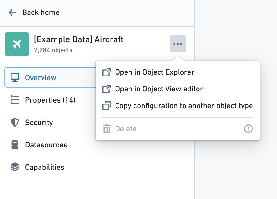 Delete object type