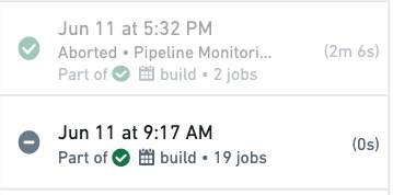 transaction aborted vs job ignored