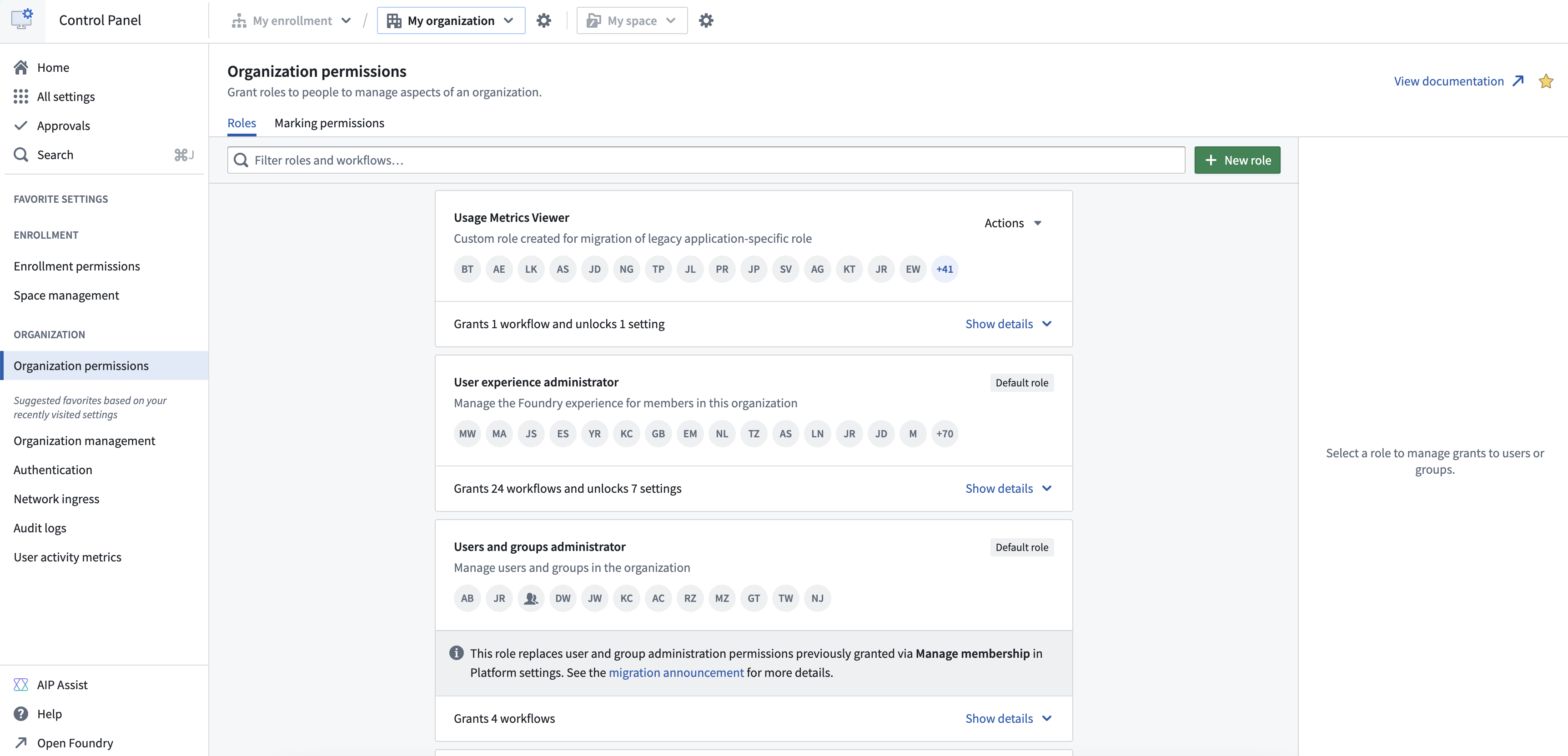 Organization permissions