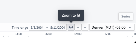 The zoom-to-fit button on the right header of the timeline.