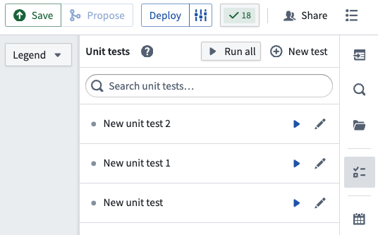 The list of unit tests in the pipeline.