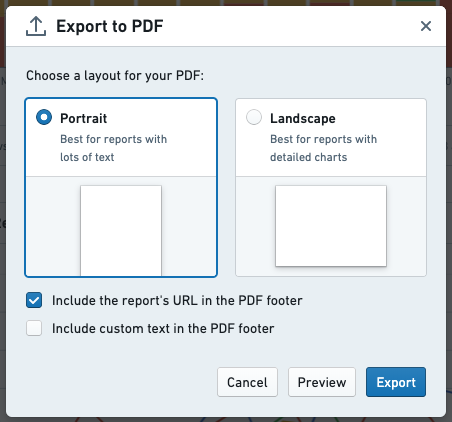 Export to PDF layout