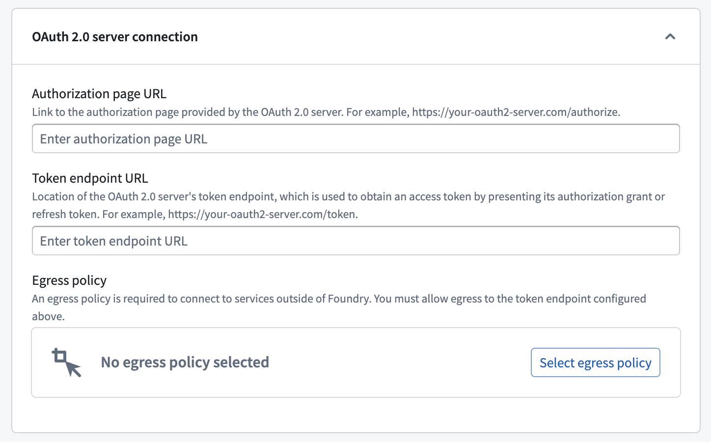 A view in Control Panel of the configuration options available for outbound applications.