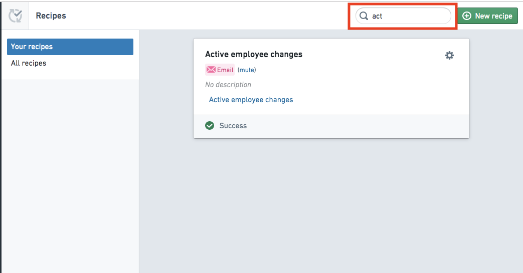 Recipe search bar