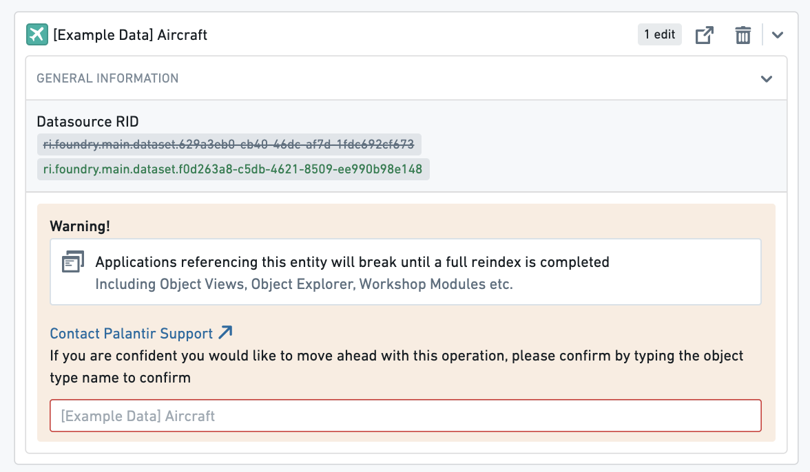 Warning: Reindexing will make objects unavailable