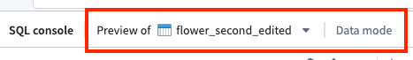 Object mode and data mode in SQL console.