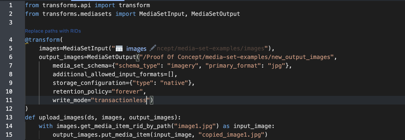 Create media set annotations