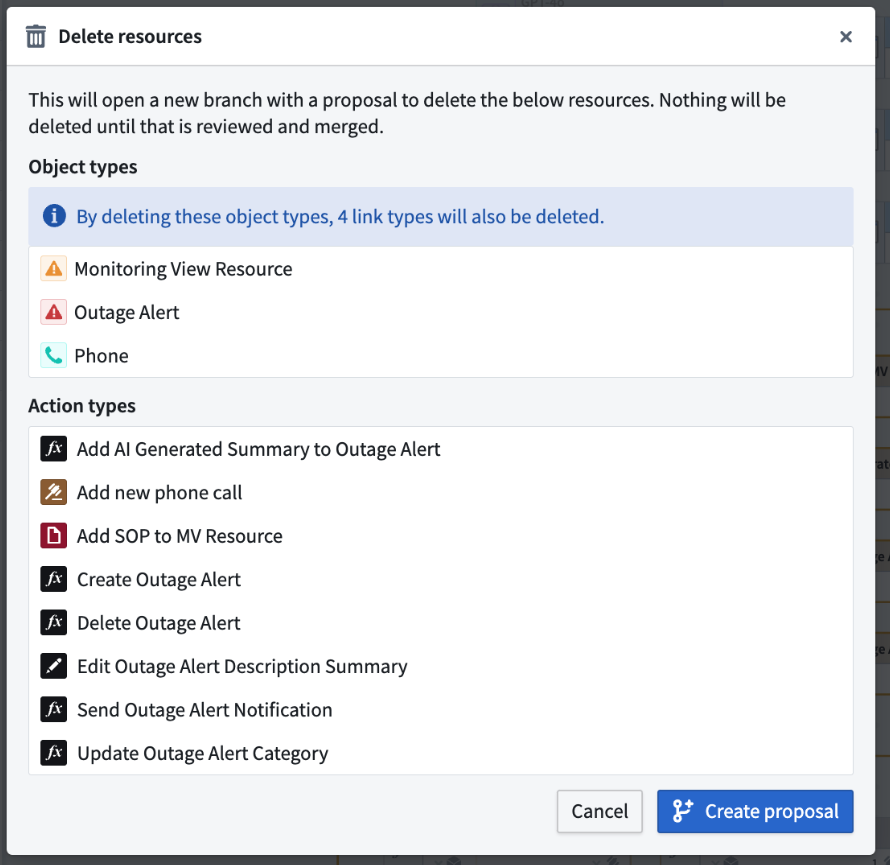 The list of resources that will be deleted following a bulk deletion.
