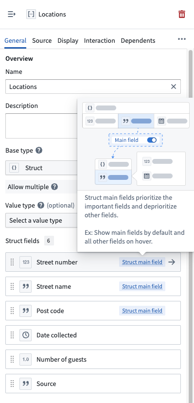 Struct main field tags