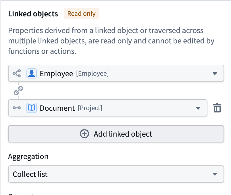 Configure multi hop derived property.